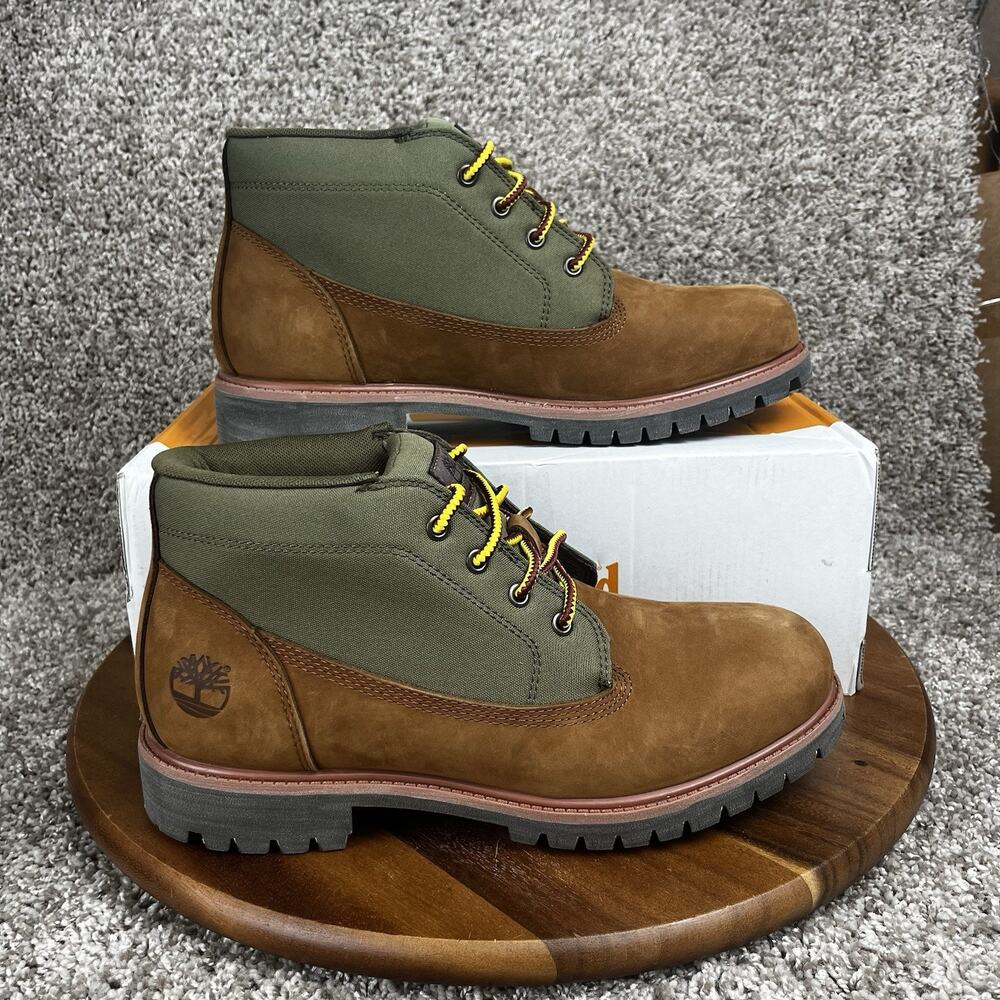 Timberland Men's Size 10 Premium Mid Lace-Up Chukka Boots Medium Brown Nubuck